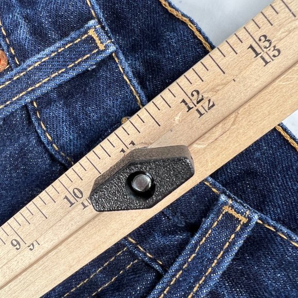 Levi's Jean Shorts Mens 32* 505 Dark Blue Cut Off Fray Cotton Denim Jorts Tag 34 - Picture 15 of 16